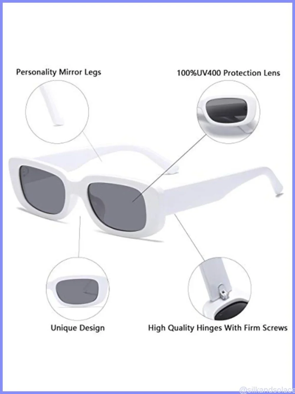 Vintage Rectangle Sunglasses for Women Men 90s Fashion Narrow Square Frame UV400